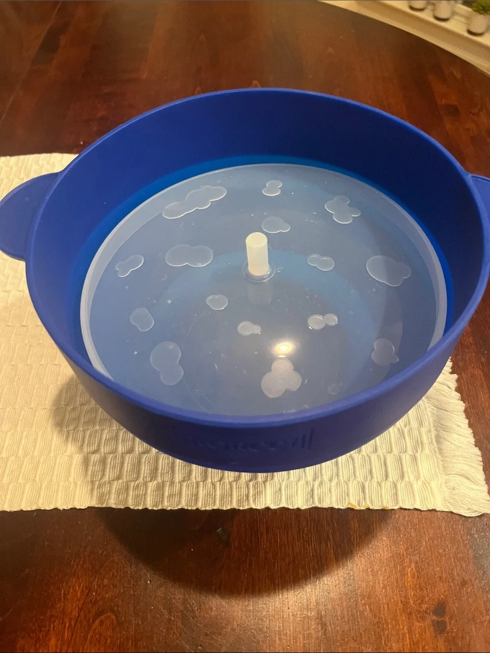 Blue Collapsible Silicone microwave popcorn popper